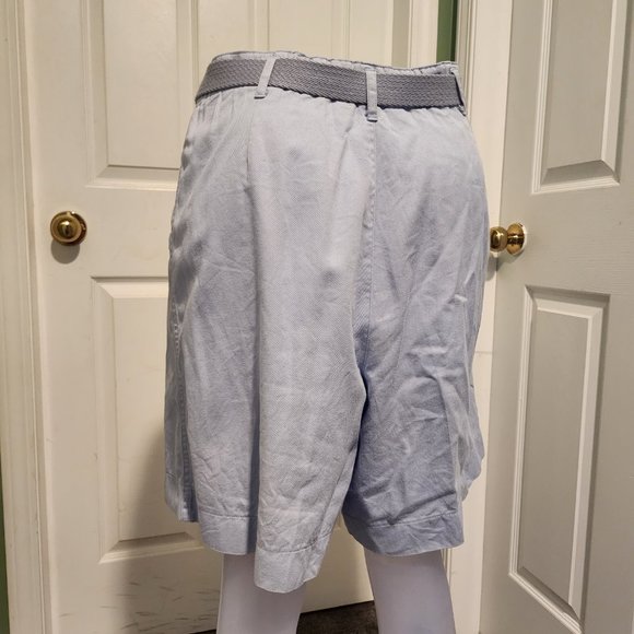 Light Blue Cotton Shorts (Petite) - Picture 2 of 2